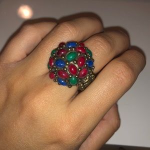 Vintage Multi color chunky costume jewelry ring